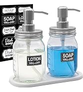 Mason Jar Soap Dispenser Set with 16 Ounce Mason Jar, Non-Slip Coaster, Made from Rust Proof Stai...