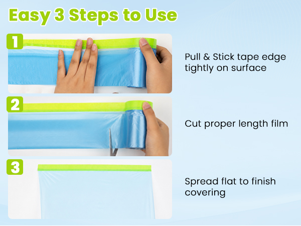 All-in-one pre taped drop cloth for painting, easy to use, save prep time