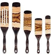 MYRAINBOW Spurtle Set, Wooden Utensils for Cooking, Kitchen Utensils Set, Pakkawood Kitchen Cooki...