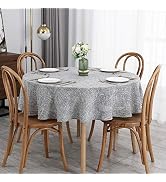 maxmill Flaxy Faux Linen Tablecloth with 2-Tone Slubby Texture Wrinkle Resistant Anti-Shrink Soft...