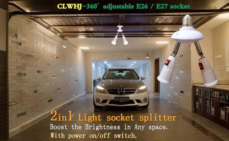 2 in 1 light socket splitter
