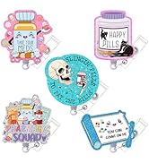 Cosmisun Pharmacy Badge Reel Retractable - 6 Pcs Pharmacy Technician Gifts Pharmacist Nursing Bad...
