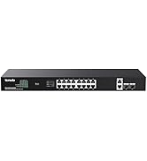 Tenda TEG1120P-16-250W, 16 Port Gigabit PoE Switch Compatible with IEEE 802.3af/at Devices, Rack ...