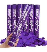LUMAFIZZ 12in Confetti Cannons 6pk,Purple Biodegradable Confetti Poppers | for Party,Birthday,Chr...