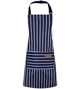 XLSXEXCL Stripes Kids Apron, Kids Cooking Aprons with 2 Pockets, Cute Kids Aprons for Cooking for...