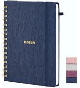 TSFPapier A5 Spiral Notebook – Hardcover Journal 160 Lined Pages 100 GSM Thick Paper With Elastic...