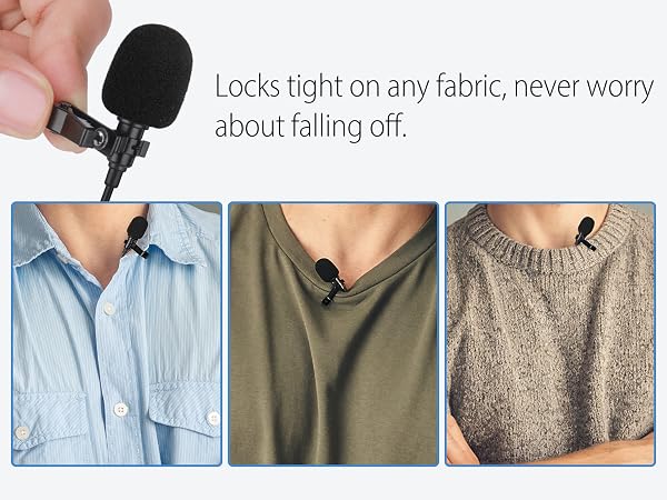 Type c Lavalier Microphone with Secure Clip