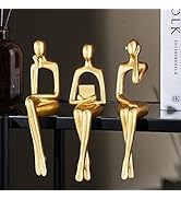 XINXUAN Gold Statue Home Decorations for Living Room,Shelf Decor Modern Bookshelf Decor Figurines...
