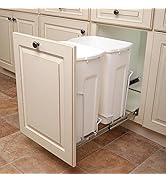 14.375 in. x 22 in. x 18.813 in. 35 Qt. In-Cabinet Double Soft-Close Bottom-Mount Pull-Out Trash ...