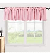 Pickluc Blackout Valance Curtains 18 Inches Long, Short Curtains with Rod Pocket for Window in Ki...
