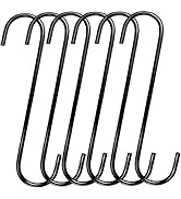 DINGEE 8 Inch S Hooks Heavy Duty,6 Pack Extra Large Metal S Shaped Hooks for Hanging Plants Outdo...