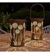 Solar Lanterns Outdoor Waterproof - Dandelion Solar Table Lamp Metal Decoration, Solar Table Ligh...