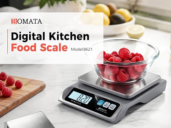 BOMATA 0.1g Food Scale, 13lb Digital Kitchen Scale with Removable Stainless Steel Pan