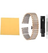 HARFINGTON Stainless Steel Mesh Watch Band Quick Release Metal Watch Strap Adjustable Fold Butter...