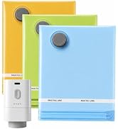 HOUSE DAY 15 Pack Vacuum Bags for Travel with 4500Pa Cordless Pump & Luggage Scale, 3-Color Vacuu...