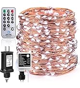ZAECANY Fairy Lights Plug in, Lights for Bedroom, Long Copper String Lights with Remote, Dimmable...