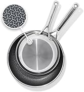 OXO Hybrid 8” and 10” Frying Pan Skillet Set, Durable PFAS-Free Ceramic, Fusion Boost Tech for Po...