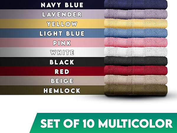 cotton hand towels 16 x 28 absorbent gym towels, spa towels set, quick dry towels, multicolor towels