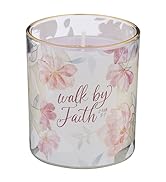 Christian Art Gifts Novelty Inspirational Scripture Glass Jar Candle for Women: Walk by Faith
