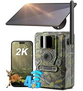 Xega 4G Solar Cellular Trail Camera with Live Feed, 2K GPS 7800mAh Wildlife Camera, No Glow 940nm...