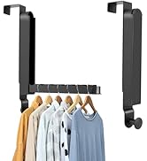 Over The Door Drying Rack, 2 Pack Foldable Over The Door Hooks Hanger for Laundry Clothes Heavy D...