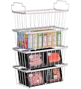 coobest 4 Pack Freezer Organizer Bins(14.6‘’L X 7.1‘’W X 5.2‘’H) for 7 Cu.FT Chest Deep Freezer S...