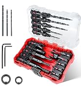 EZARC Countersink Drill Bit Set, 22PCS Counter Sink Drill Bit for Wood with Self Centering Drill ...