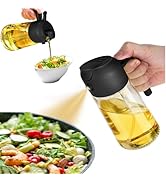 NIKKIER Oil Sprayer for Cooking,2 in 1 Olive Oil Dispenser and Oil Sprayer 470ml Olive Oil Spritz...