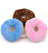 BWESOO 3Pcs Colorful Pet Toy Donut-Shape Squeaky Squeaker Puppy Dog Pet Cat Kitten Sound Chews To...