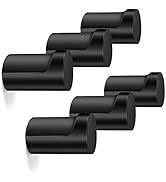 Wood Wall Hooks 6 Pack, Black Coat Hooks Wall Mounted, Decorative Wooden Hooks Heavy Duty Hat Hoo...