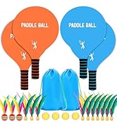 Beeplove 2 Sets Beach Games Toy Paddle Ball Set - Funny Paddleball Rackets Game, Outdoor Sports T...