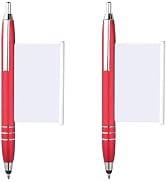 Czhotg 2Pcs Red Pen With Cheat Sheet, Retractable Paper Ball Point Pens For School Office Color B...