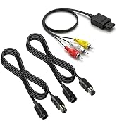 2 Pcs 6Ft Controller Extension Cable and Audio Video RCA AV Cable for Gamecube,Controller Extensi...