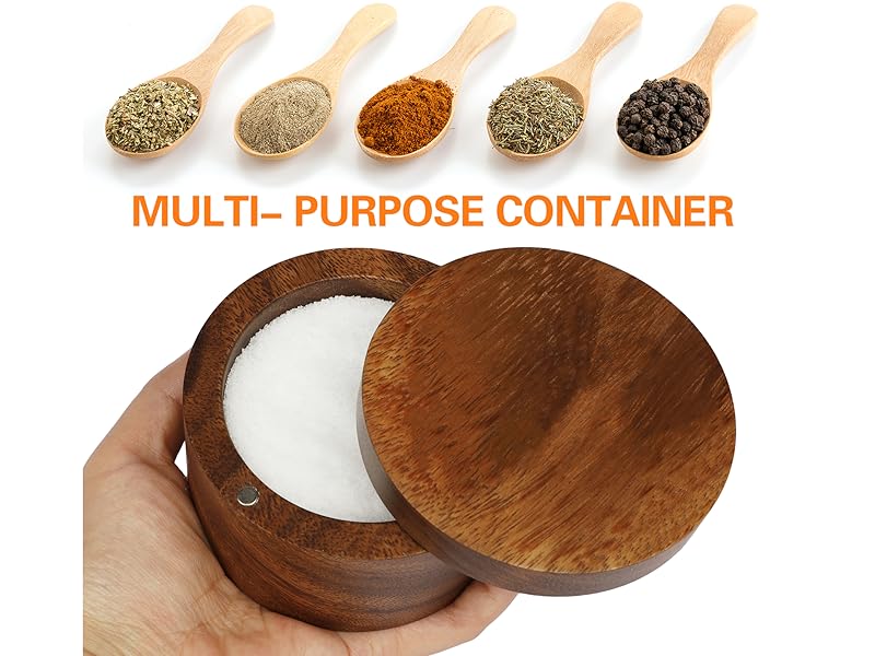 ZOVANO Acacia wood salt cellar without glue