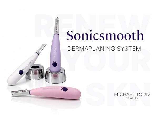 Sonicsmooth professional sonic dermaplaning tool for facial exfoliation and hair removal