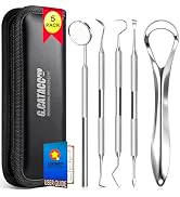 G.CATACC Dental Tools, Teeth Cleaning Tools Oral Care Hygiene Kit with Tongue Cleaner, Stainless ...