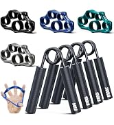 ZEAGUS Grip Strength Trainer,Finger Exerciser 8-Piece Kit | Finger Strengthener,Forearm Strengthe...