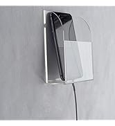 VANCORE Clear Wall Mounted Charging Station - Smart Phone & TV Remote Control Holder (1 Hole)