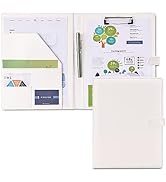 KINGFOM Professional Business Padfolio Clipboard Folder Portfolio, PU Leather Clipboard Organizer...