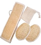 JouiiSiYa Natural Loofah Back Scrubber for Shower for Men and Women, Exfoliating Loofah Sponge wi...