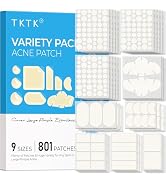 TKTK 801 Count Pimple Patches Variety Pack for Face & Back, Hydrocolloid Acne Patch Bulk, All-in-...