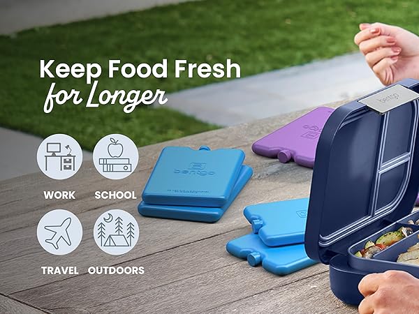bentgo, bento ice packs, ice packs, ice pack set, 4-piece ice pack set, ice packs for lunch bag