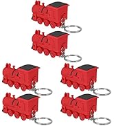 TENDYCOCO 3 Sets 2 Pcs Key Chain LED Train Keychain Light up Charm Keychain Train Charm Keyring T...