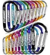 Carabiner Clip,Aluminum D Ring Shape Keychain Hook Pack of 20