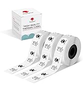Phomemo D30 Label Tape Circle Round Shape Black Print on White Sticker, 14x28 mm, Self-Adhesive T...