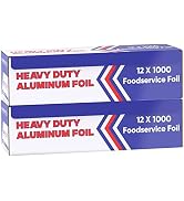 Aluminum Foil Wrap for Food -12 x 1000 FT (2 Box) Heavy Duty Aluminum Foil - BBQ Silver Foil Roll...