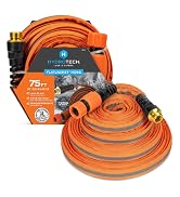 HydroTech FLATJACKET 5/8" 75 ft Flexible Garden Hose with Patented Force Control Technology - Kin...
