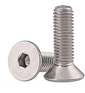 M6-1.0 x 20mm Flat Head Socket Cap Screws Bolts, Stainless Steel 18-8, Bright Finish, DIN 7991, F...