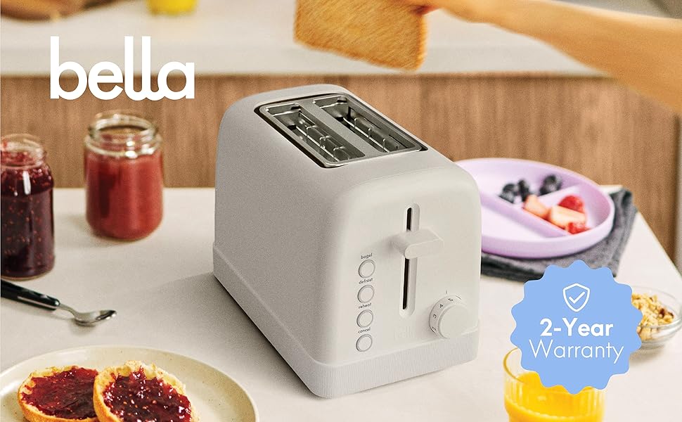 bella 2 Slice Toaster, Oatmilk