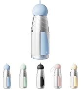 Mustarpicking Mini Travel Umbrella with Carrying Pouch, 7.1" Compact Pocket Size for Rain & Sun, ...